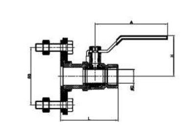 STD-Portflansche Messing 1/ 2 Zoll Lötkugelventil Flansche End Stahl Chromplattierung 3/4 "