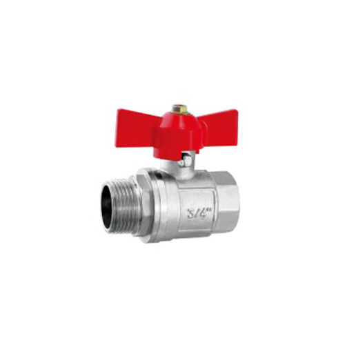 Virgin Ptfe-Sitz-Brasskugelventil mit -20 °C 180 °C Arbeitstemperatur und ISO-228-1 2000-Schilf