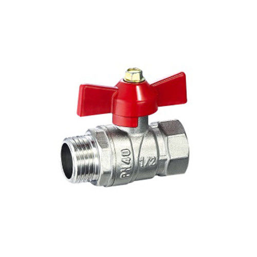 SS 3/4 Messing Kugelventil männlich und weiblich mit PTFE-Sitz und Blow-Out-Proof-Stamm